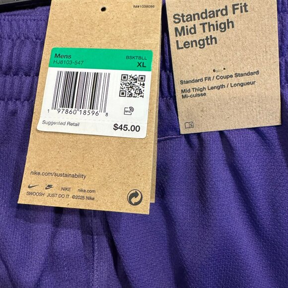 Nike Kobe Basketball 6" Dri-Fit Shorts $45 in Lakers Colorway HJ8103-547 - Picture 2 of 10